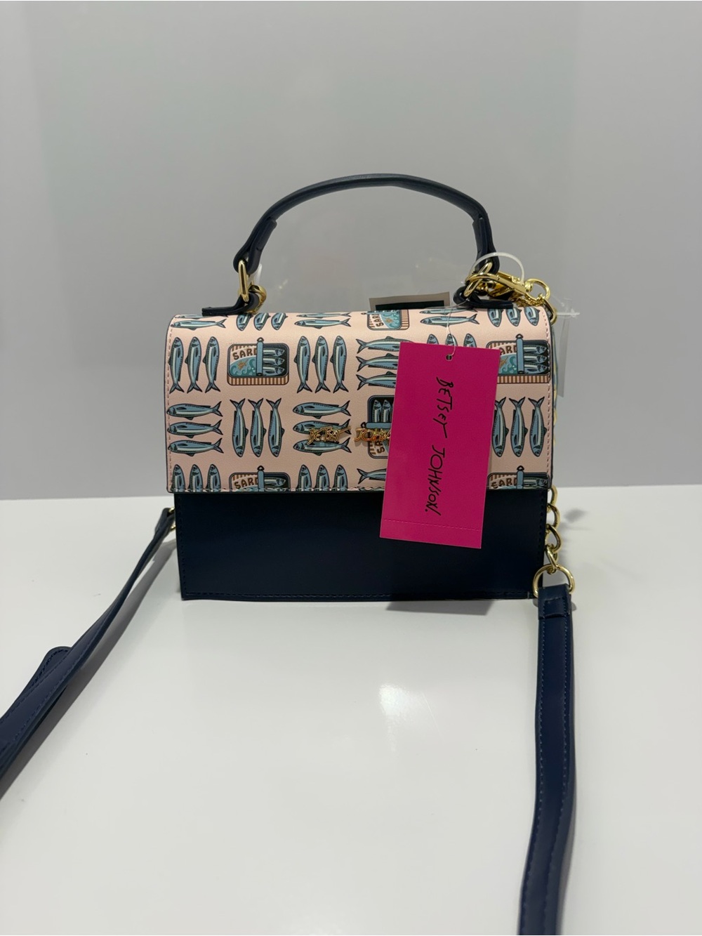 Betsey Johnson Sardine Print Novelty Top Handle Crossbody
Bag NWT - Picture 2 of 7